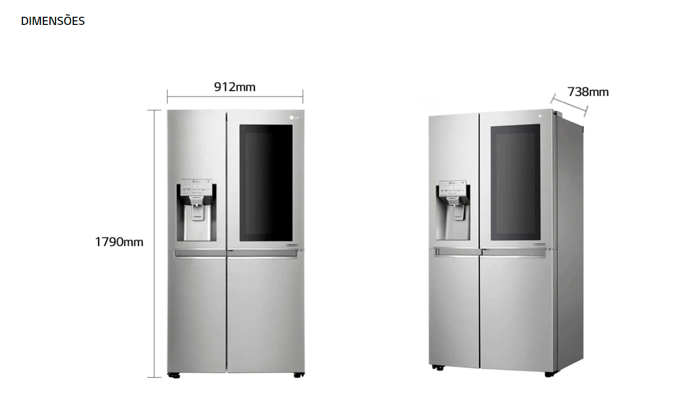 Geladeira LG Automático Side by Side - 601L New Lancaster Instaview GC-X247CSB1